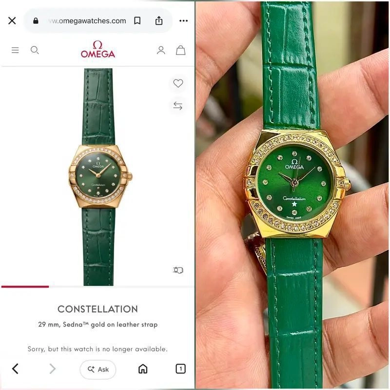 Omega Constellation Diamond-Style Green Dial 3
