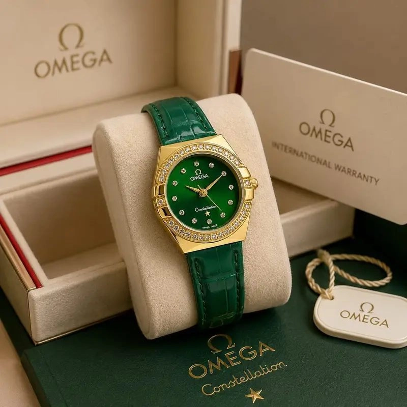 Omega Constellation Diamond-Style Green Dial 4