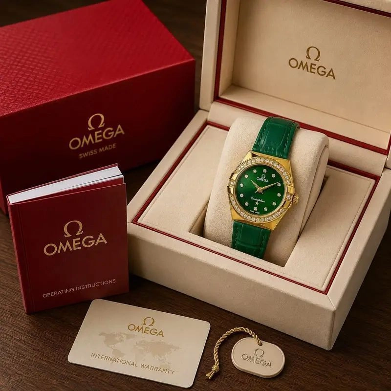 Omega Constellation Diamond-Style Green Dial 5