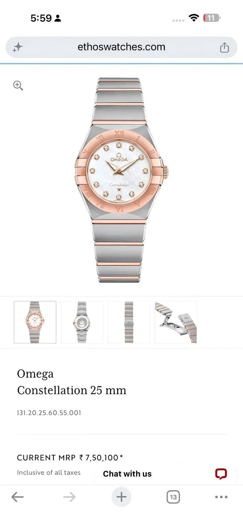 Omega Constellation Mother of Pearl Two-Tone 2