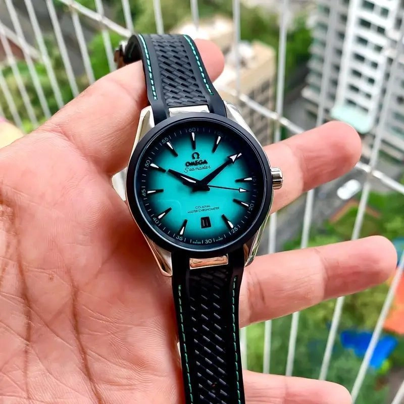 Omega Seamaster Aqua Terra Blue Turquoise Dial 1