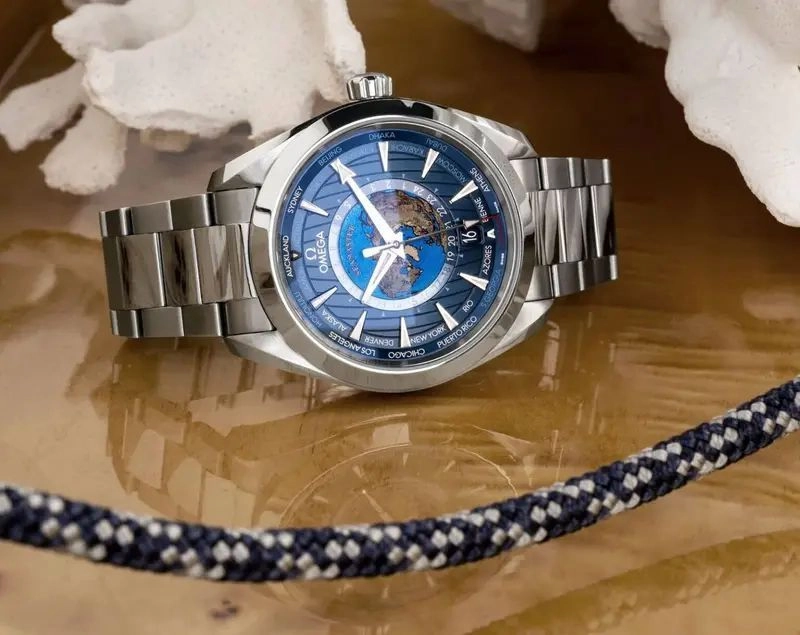 Omega Seamaster Aqua Terra Worldtimer Blue Dial 4