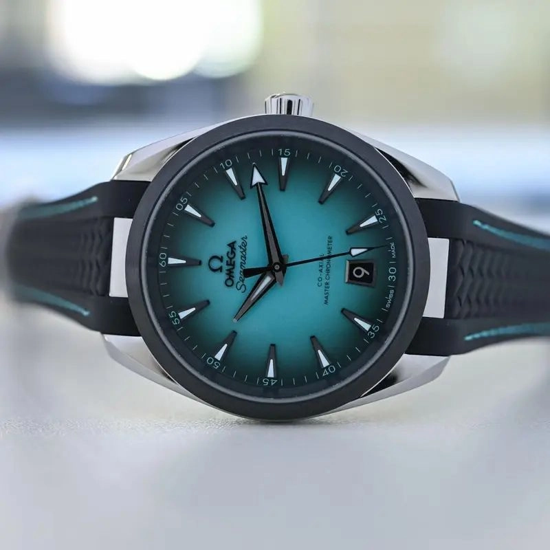 Omega Seamaster Blue Aqua Terra Open Heart 3