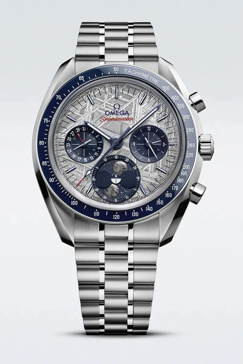 Omega Speedmaster Moonphase Grey Blue Dial 2