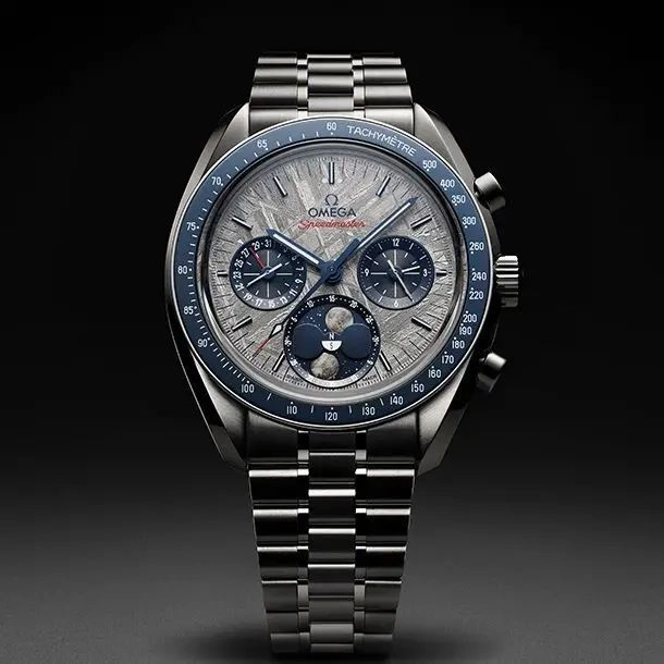 Omega Speedmaster Moonphase Grey Blue Dial 3