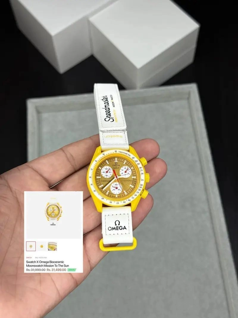 Omega Speedmaster White Yellow Dial 1