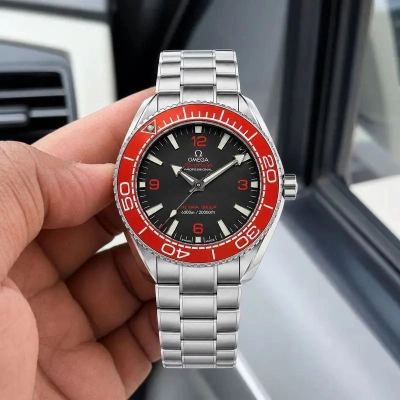 Omega Swiss Red Black Dial Automatic 1