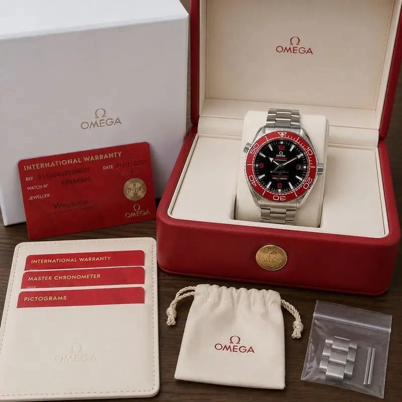 Omega Swiss Red Black Dial Automatic 5