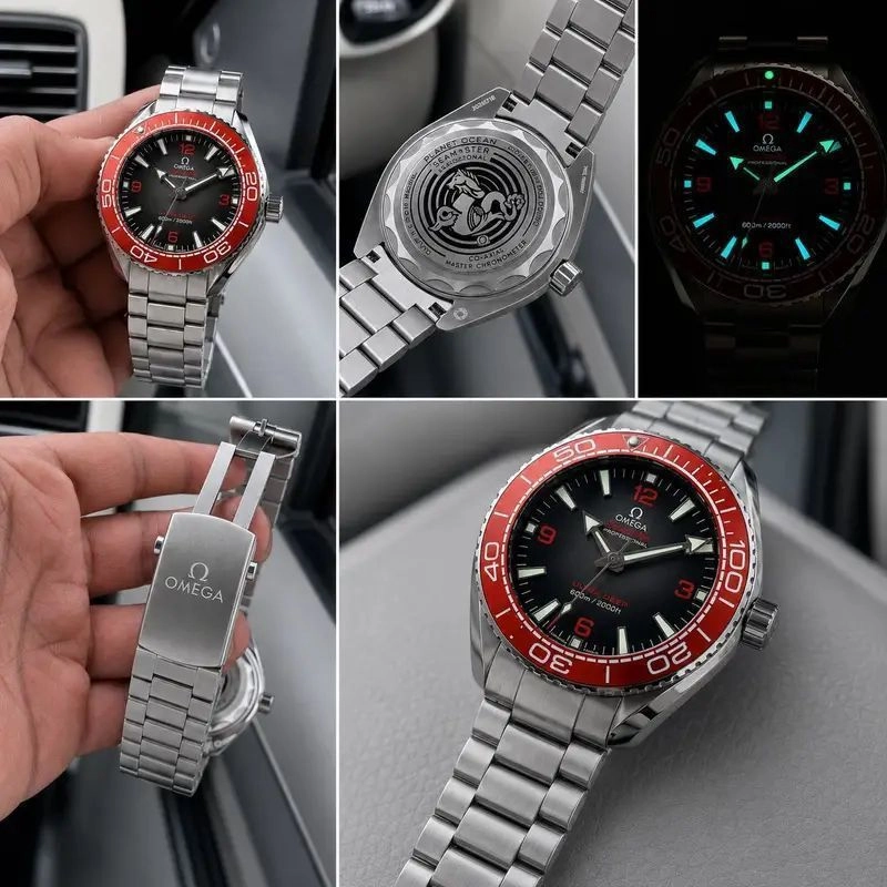 Omega Swiss Red Black Dial Automatic 6