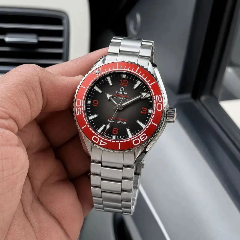 Omega Swiss Red Black Dial Automatic 7