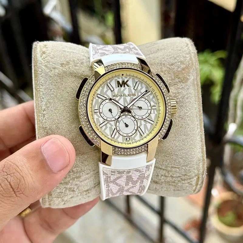 Michael Kors Sydney Pavé White Chronograph 1