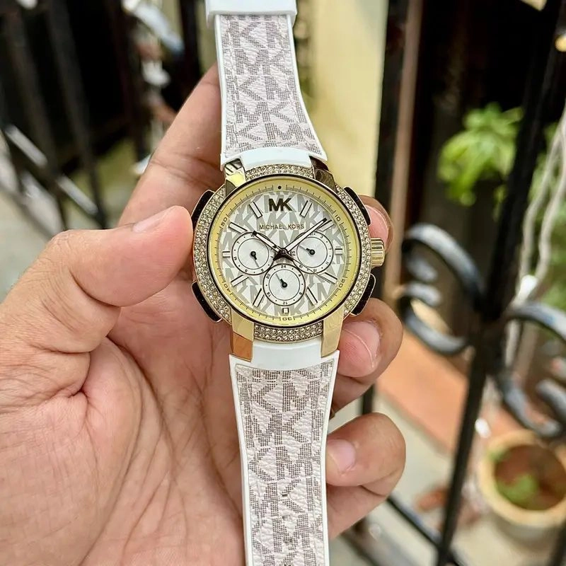 Michael Kors Sydney Pavé White Chronograph 3