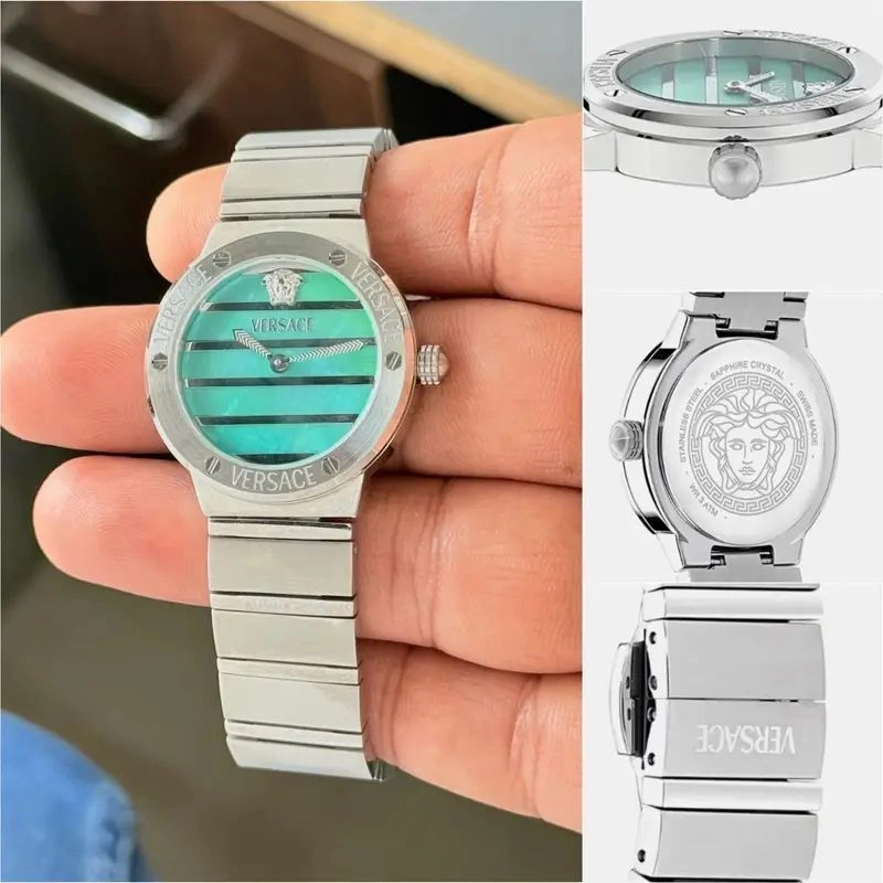 Versace Greca Tiffany Blue Pearl Dial 3