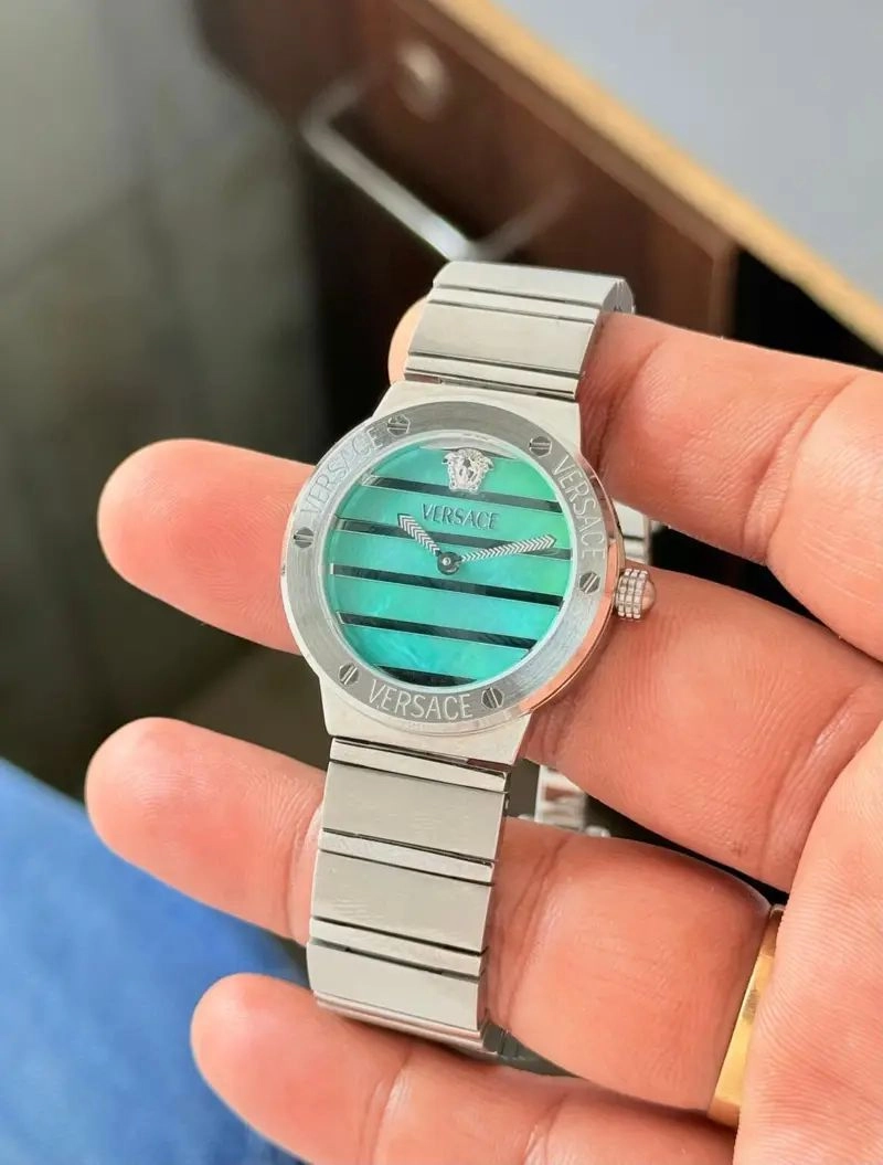 Versace Greca Tiffany Blue Pearl Dial 4
