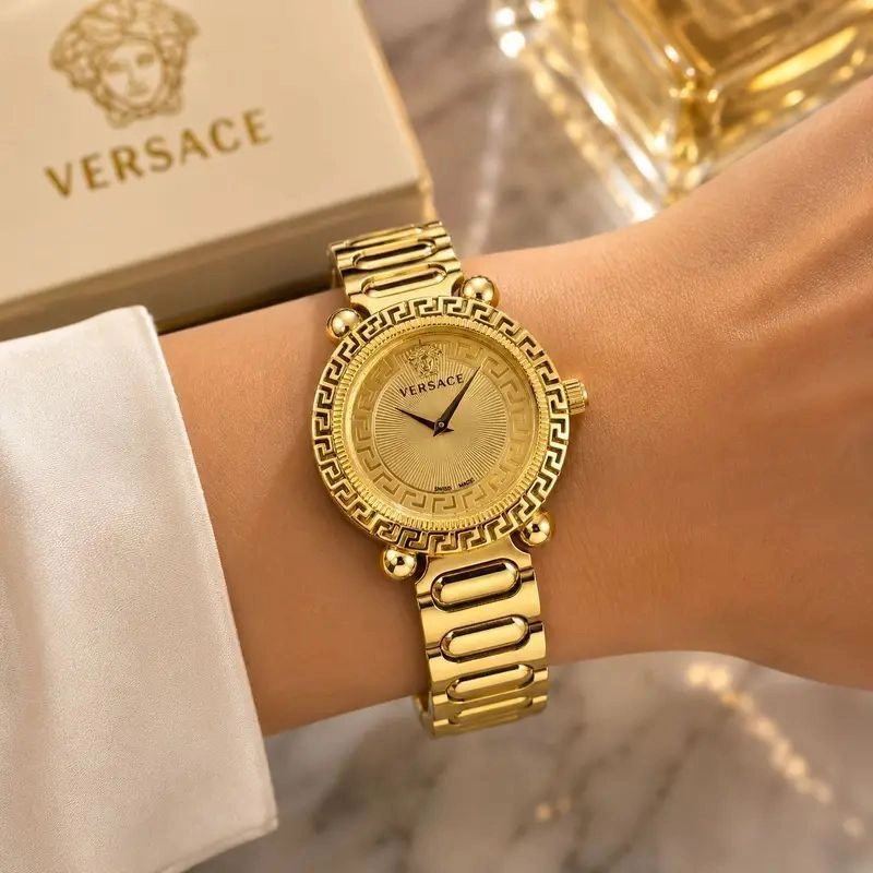 Versace VE6100523 Sunburst Gold Dial 1