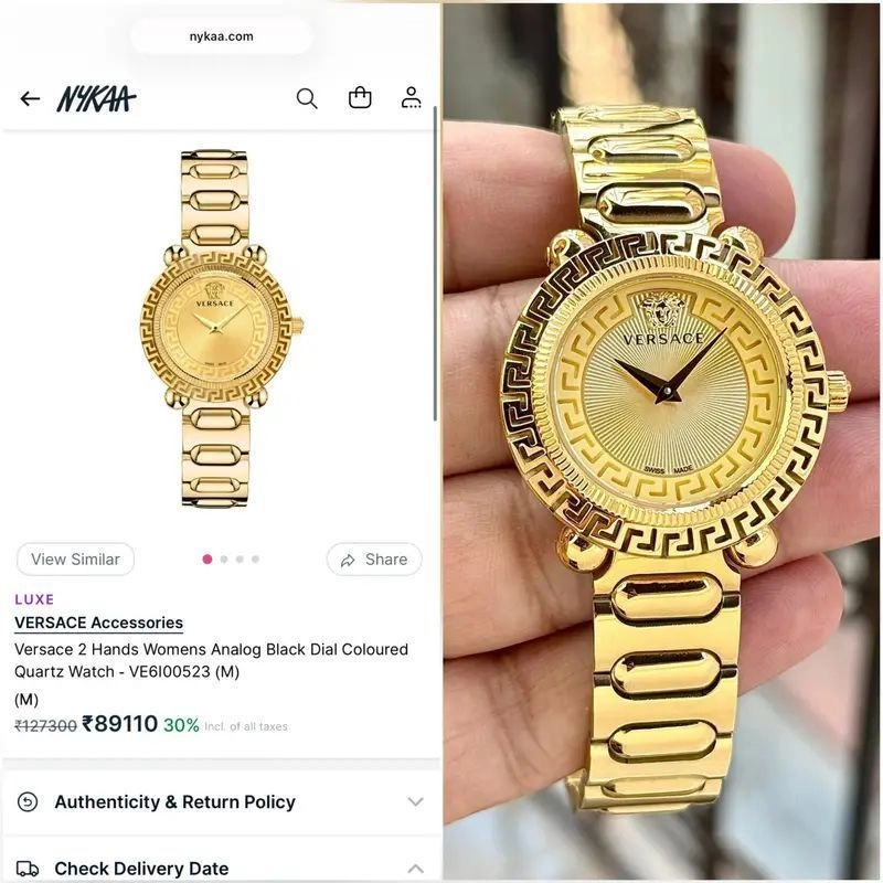Versace VE6100523 Sunburst Gold Dial 4