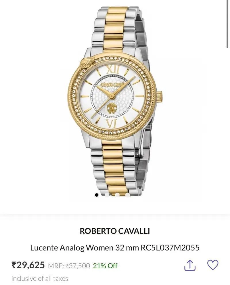 Roberto Cavalli Lucente Analog White Dial 3