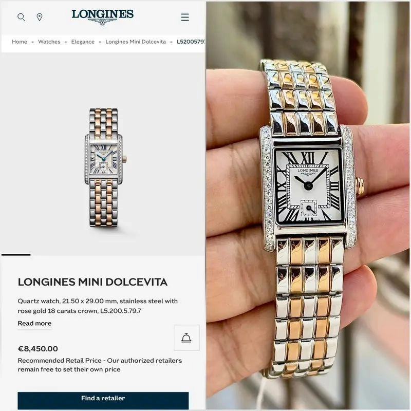 Longines Mini DolceVita Silver Textured 3