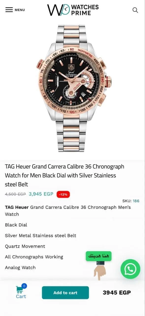 Tag Heuer Calibre 36 Black Racing Dial Chronograph 5