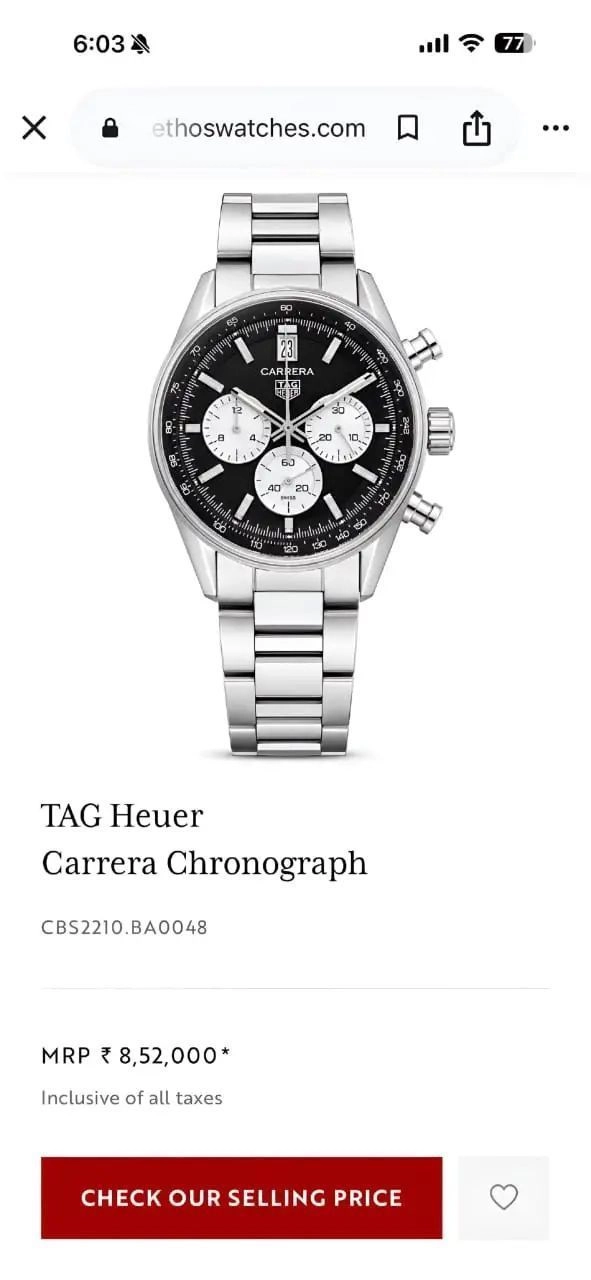 Tag Heuer Carrera Black Panda Dial Chronograph 3
