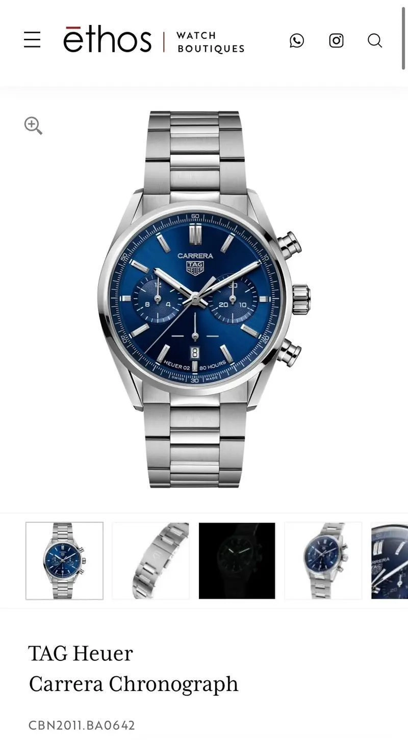 Tag Heuer Carrera Blue Dial Chronograph 3