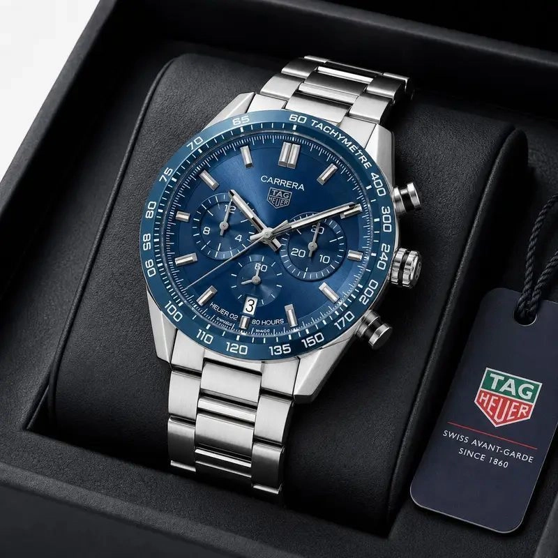 Tag Heuer Carrera Blue Dial Silver Tone Chronograph 3