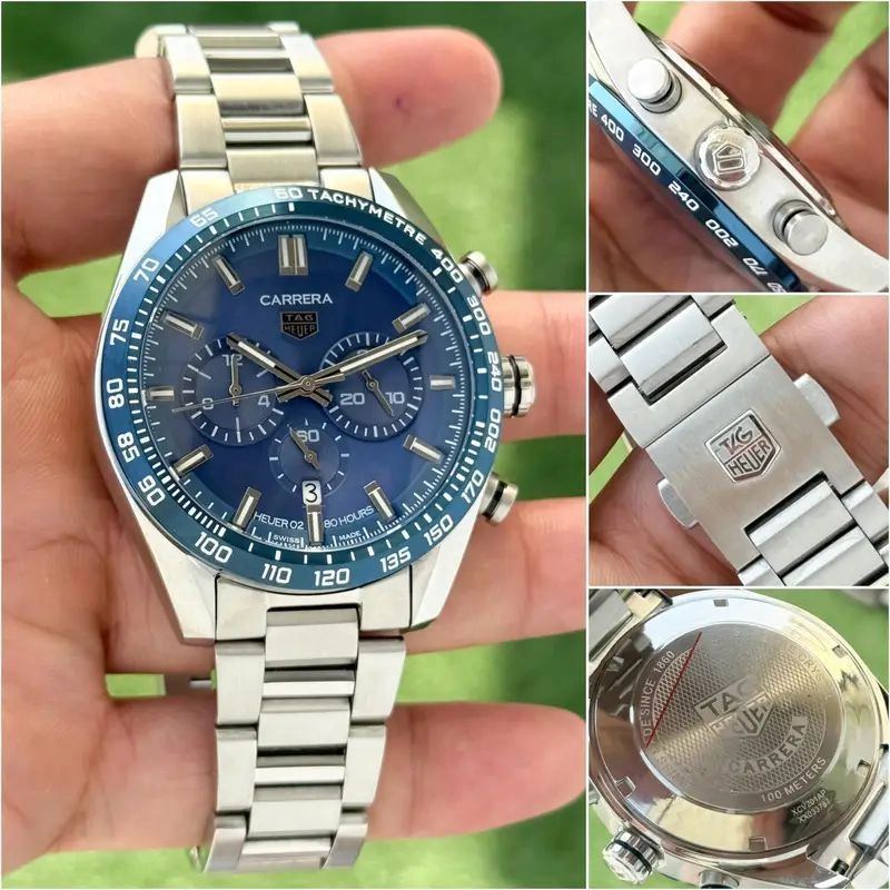 Tag Heuer Carrera Blue Dial Silver Tone Chronograph 6