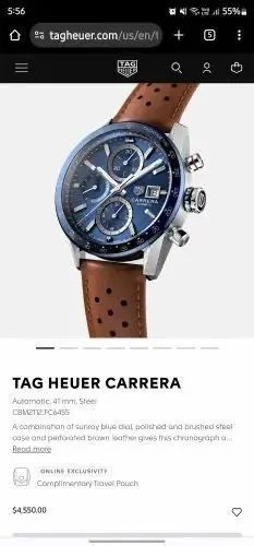 Tag Heuer Carrera Chronograph Blue Dial 3