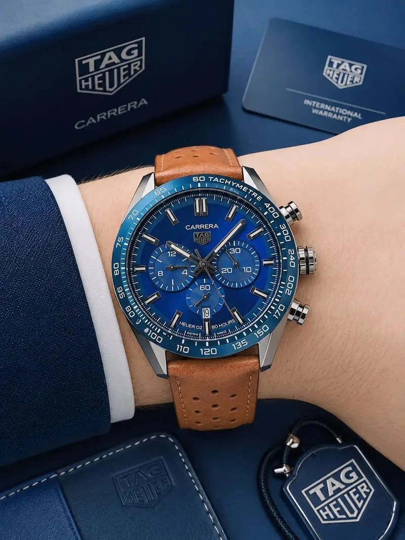 Tag Heuer Carrera Chronograph Blue Dial 2