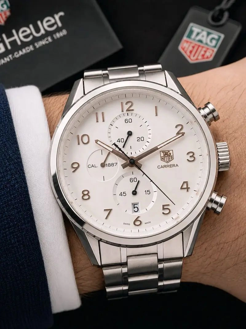 Tag Heuer Carrera Heritage Chronograph Silver Dial 3