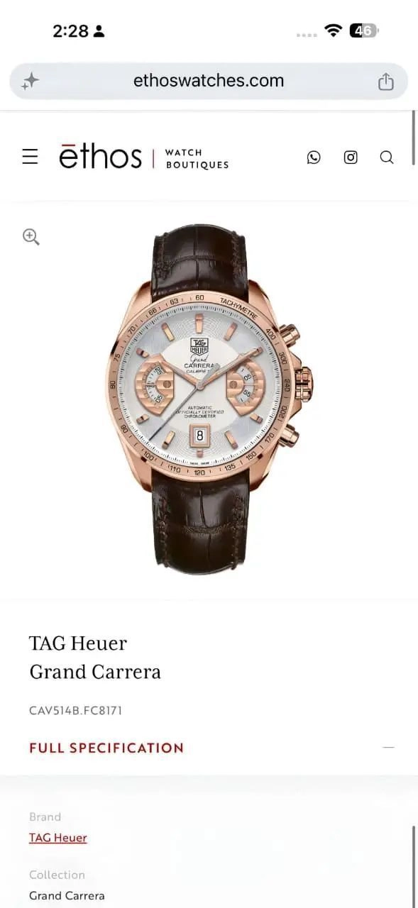 Tag Heuer Carrera Multifunction White Dial 3