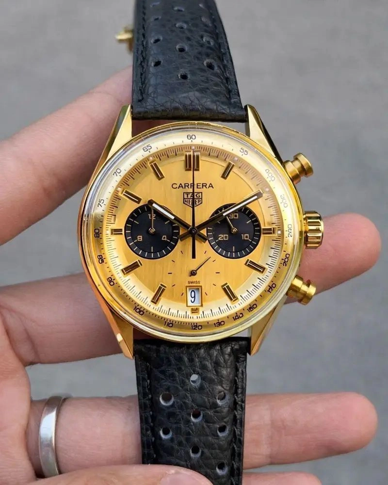 Tag Heuer Carrera Yellow Dial Chronograph 4