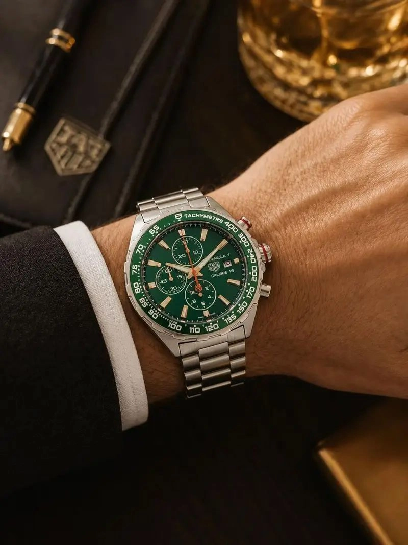 Tag Heuer Formula 1 Green Dial Chronograph 1