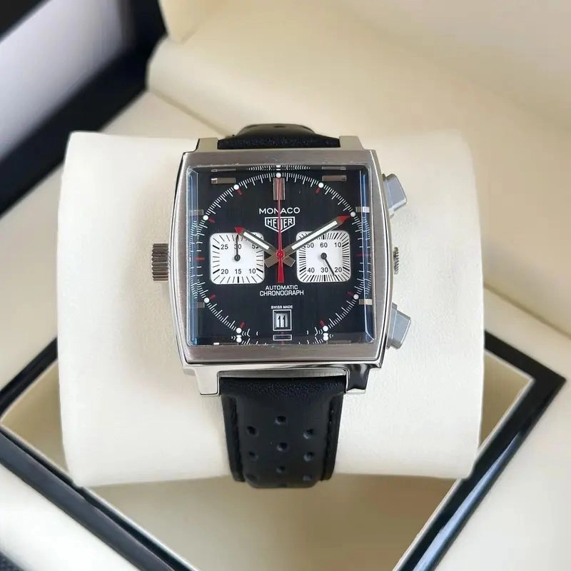Tag heuer monaco black White chronograph 2