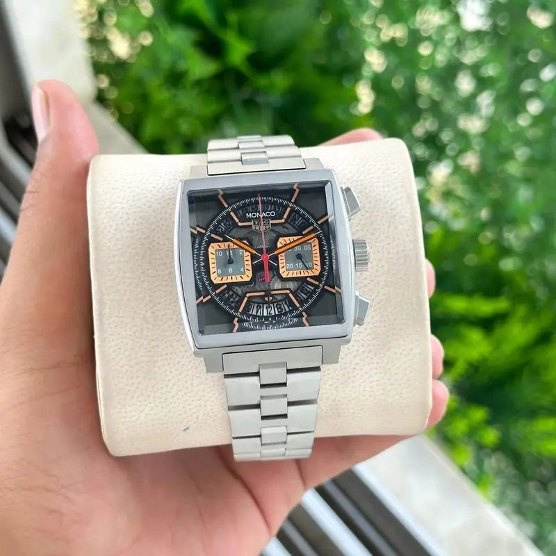 Tag Heuer Monaco Grey & Orange Dial 1