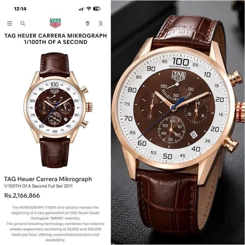 Tag Heuer Rose-Gold Tone Chronograph 6