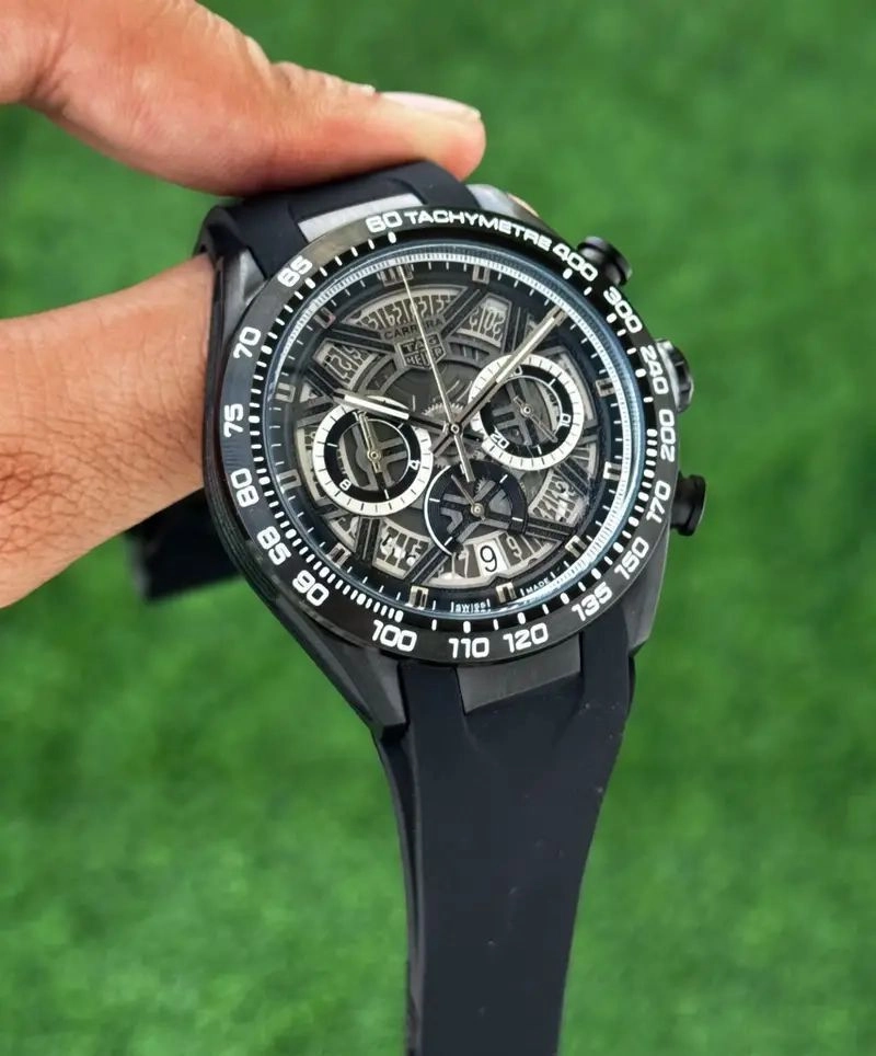Tag Heuer White And Black Chronograph 2