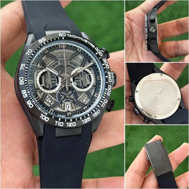 Tag Heuer White And Black Chronograph 3