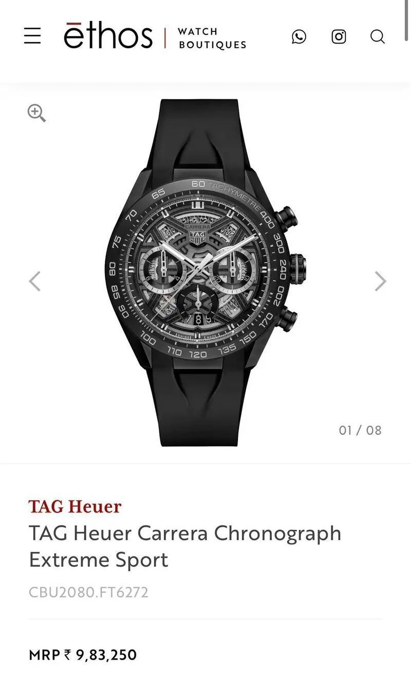 Tag Heuer White And Black Chronograph 5