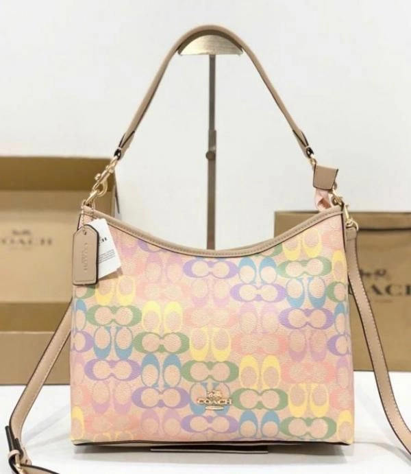 Coac Laurel Shoulder Bag Rainbow Signature Canvas With OG Box Dust Cover 6747