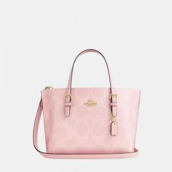 Coac Mollie Tote Bag 25 In Signature Canvas (Powder Pink) with box 5179 1