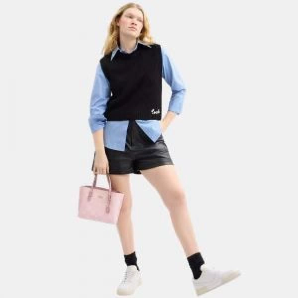 Coac Mollie Tote Bag 25 In Signature Canvas (Powder Pink) with box 5179 4