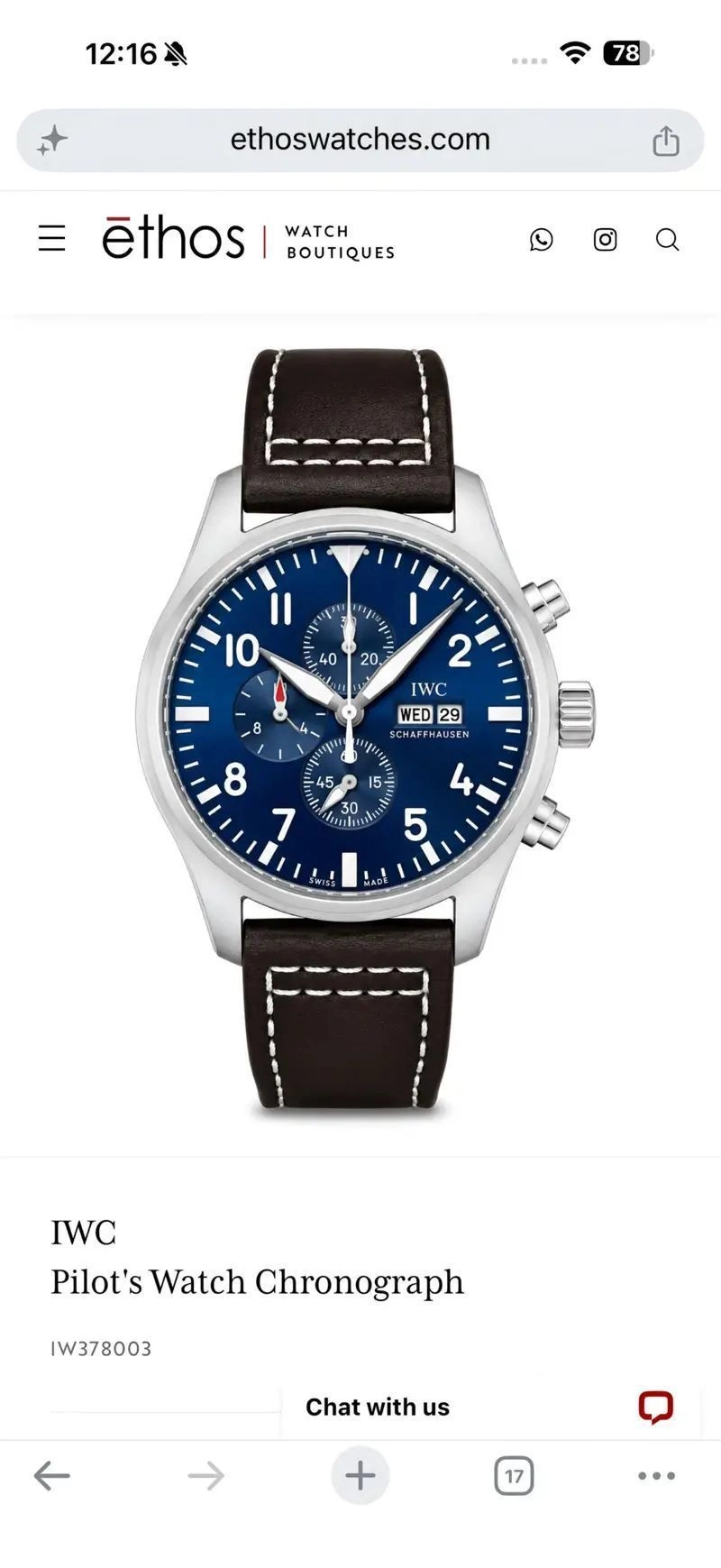 IWC Pilot Chronograph Blue Edition 2