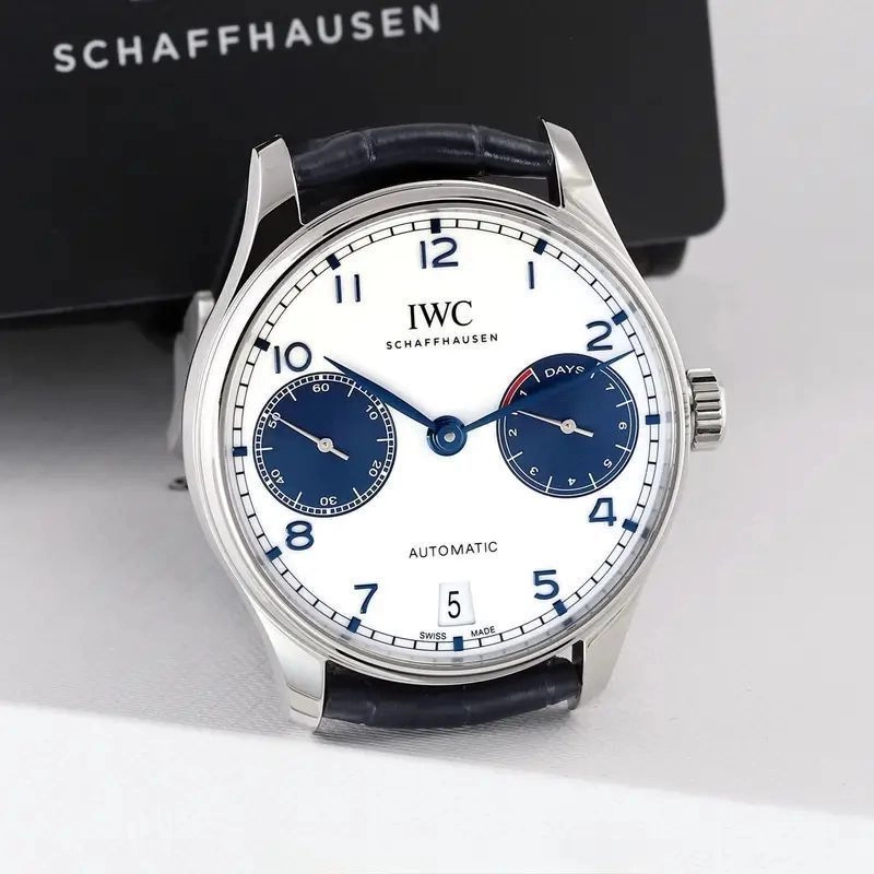 IWC Portugieser Heritage White Dial Blue Chronograph 3