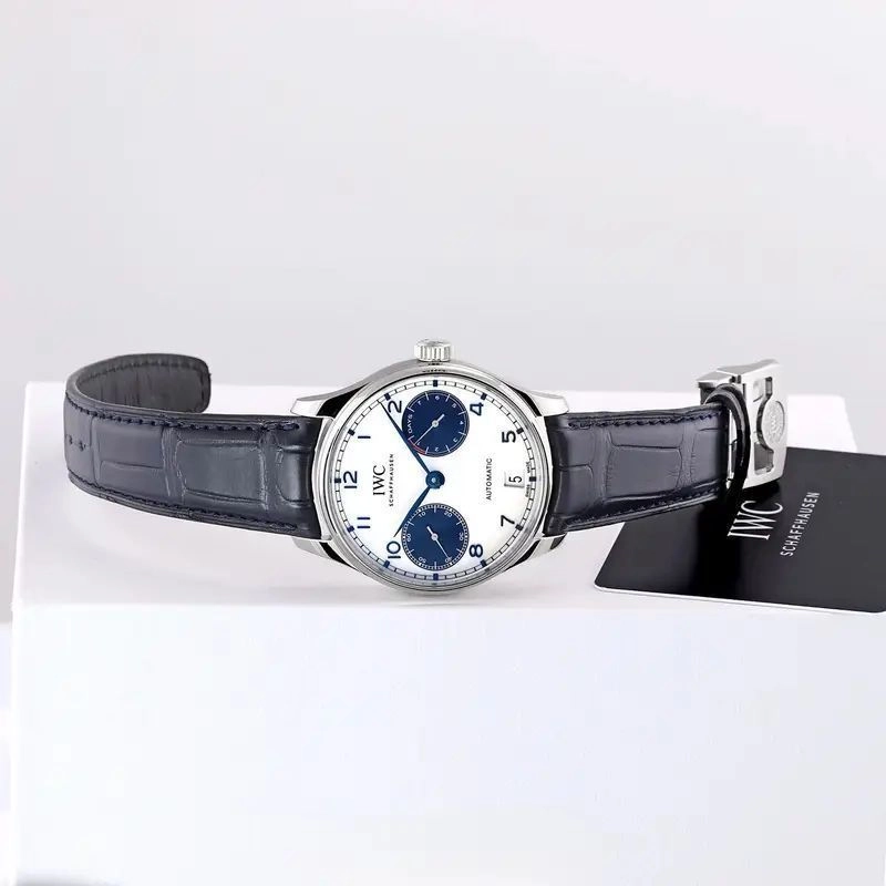IWC Portugieser Heritage White Dial Blue Chronograph 4