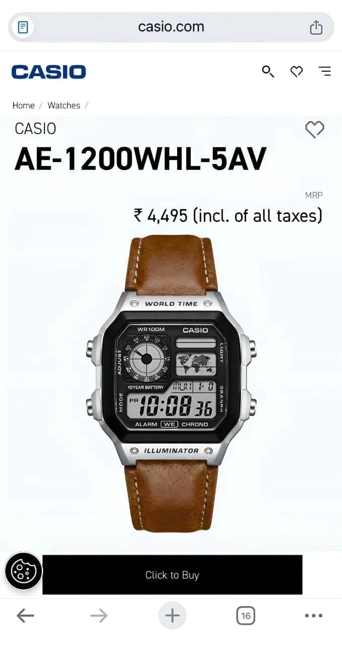 Casio AE-1200WHL-5AV Digital Watch 4