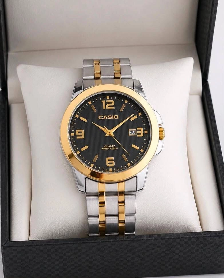 Casio MTP-1307G Two-Tone Black Dial 1