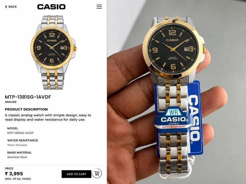 Casio MTP-1307G Two-Tone Black Dial 2