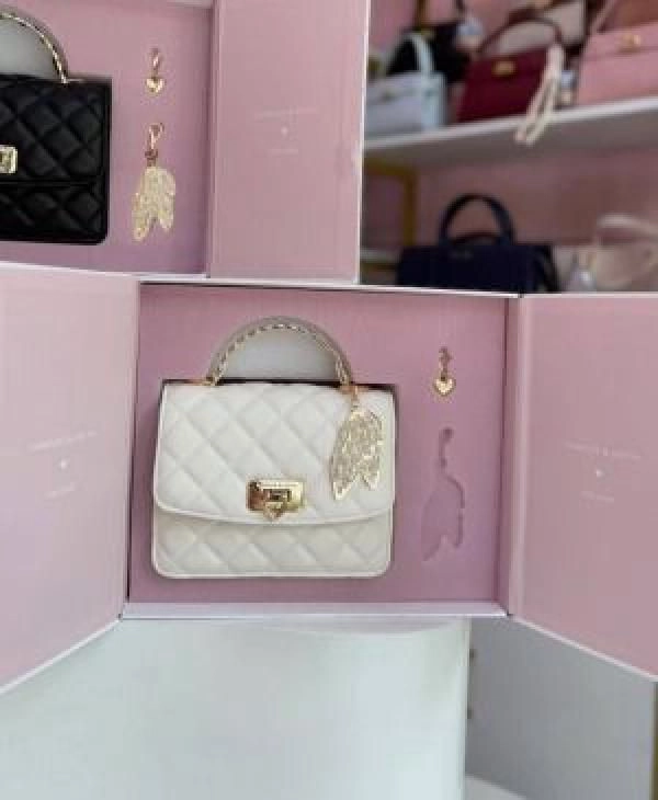 Charle & KEITH HOBO BAG WITH OG BOX (white) 5735 3
