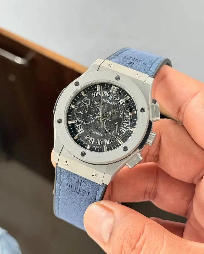 Hublot Big Bang Black Dial Blue Leather Chronograph 4